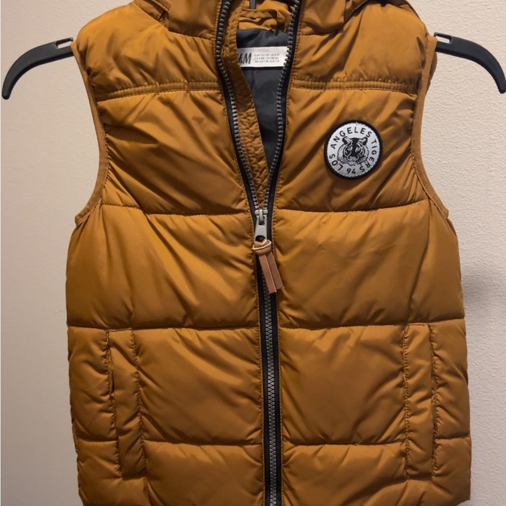 H&M Brown Quilted Vest with High Collar